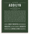 Addilyn Personalized Name Meaning Art Prints – Name Stories