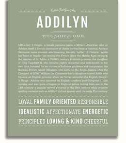 Addilyn | Name Art Print – Name Stories