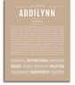 Addilynn Personalized Name Meaning Art Prints – Name Stories
