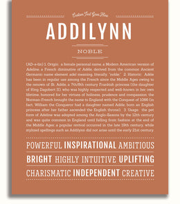 Addilynn | Name Art Print – Name Stories