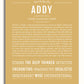 Addy Personalized Name Meaning Art Prints – Name Stories