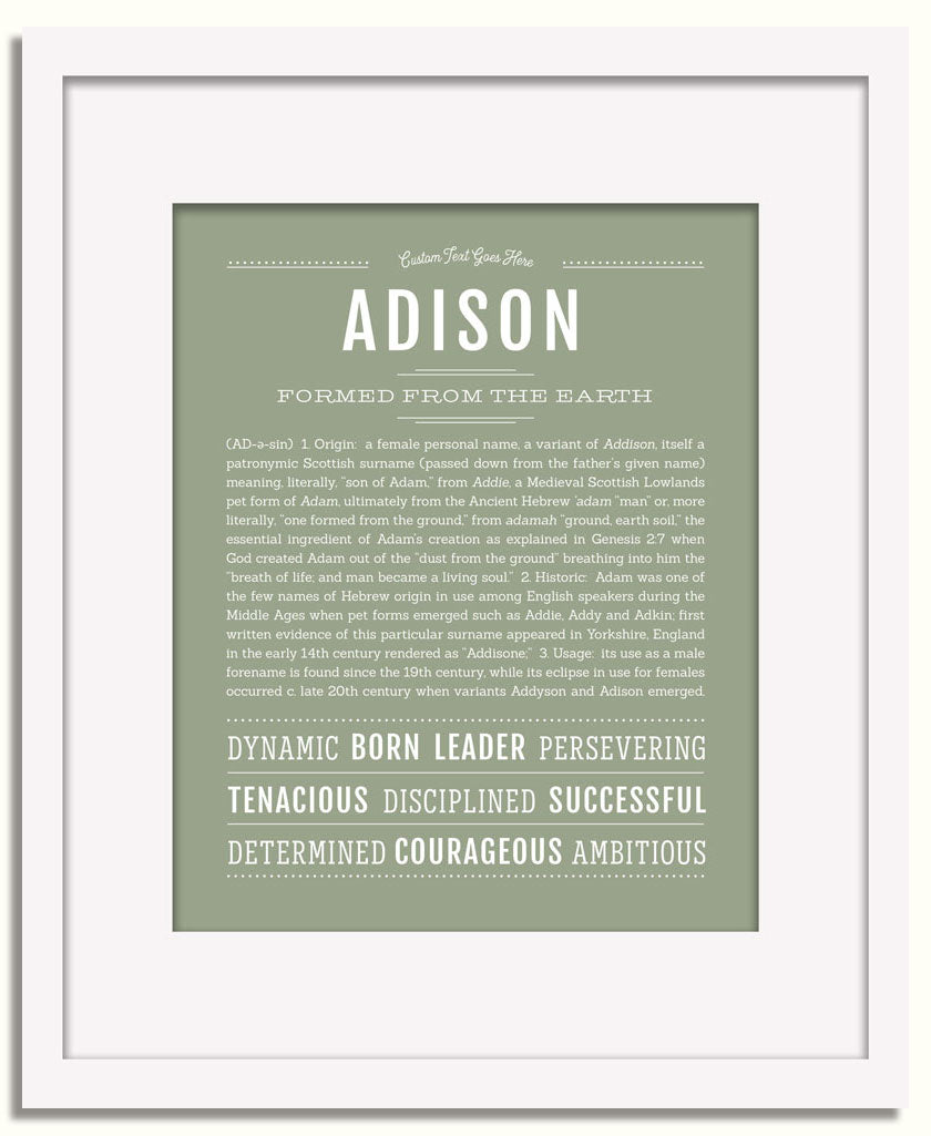 Frame Options | Sage | White Frame, Matted