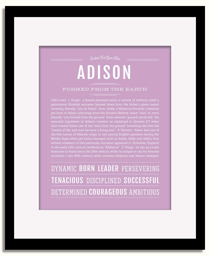 Frame Options | Lilac | Black Frame, Matted