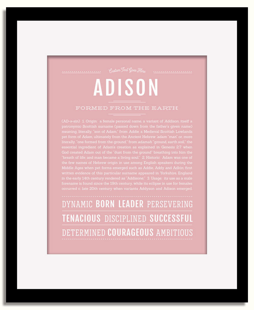 Frame Options | Dusty Rose | Black Frame, Matted