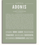 Adonis Personalized Name Meaning Art Prints – Name Stories