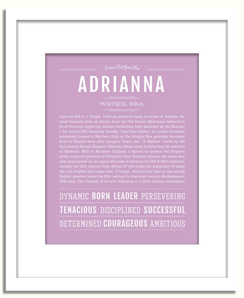 Frame Options | Lilac | White Frame, Matted