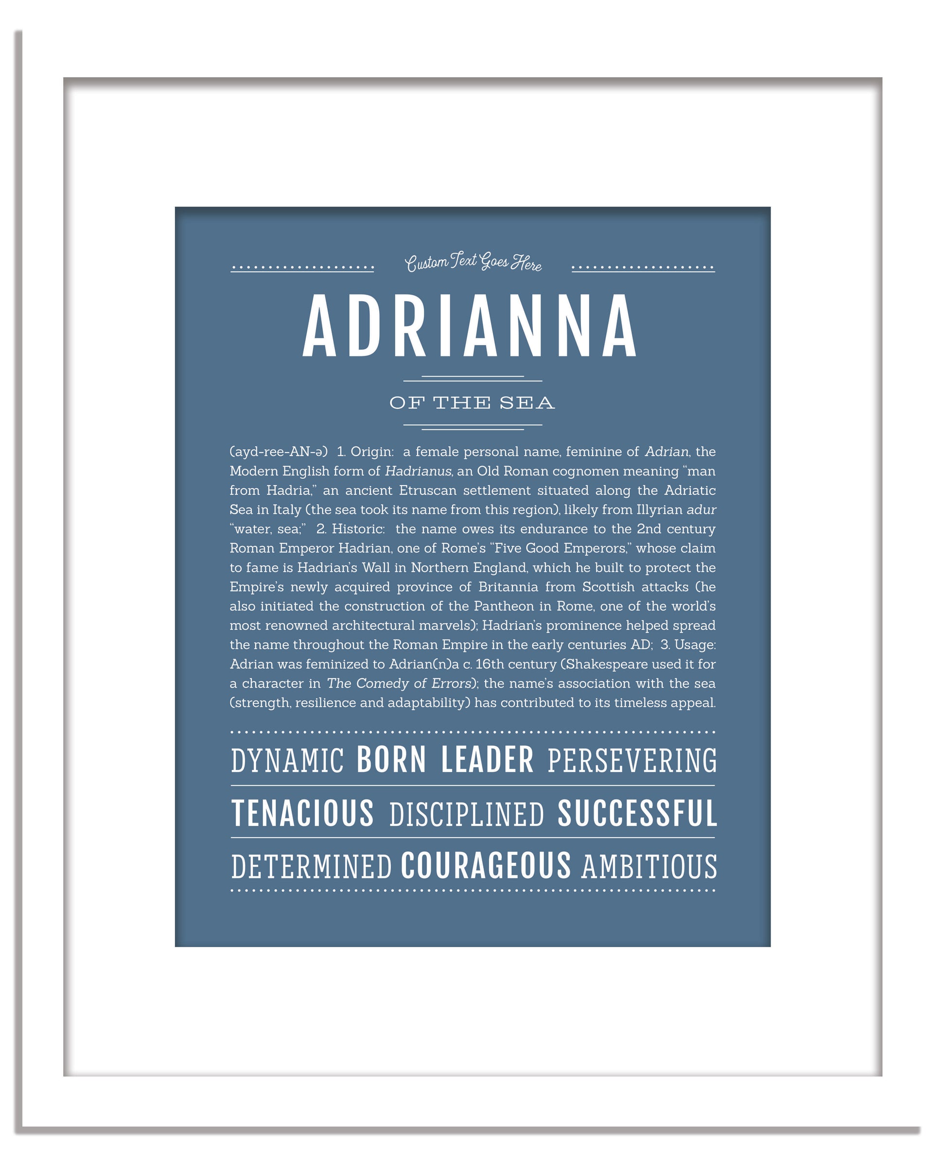 Frame Options | Steele Blue | White Frame, Matted