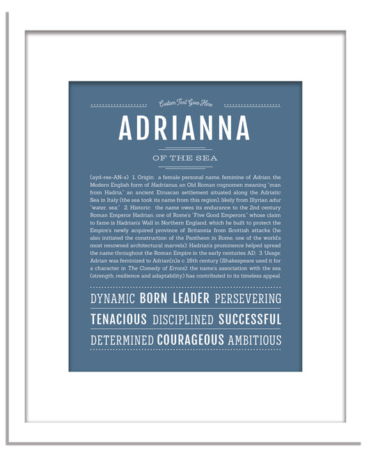Frame Options | Steele Blue | White Frame, Matted