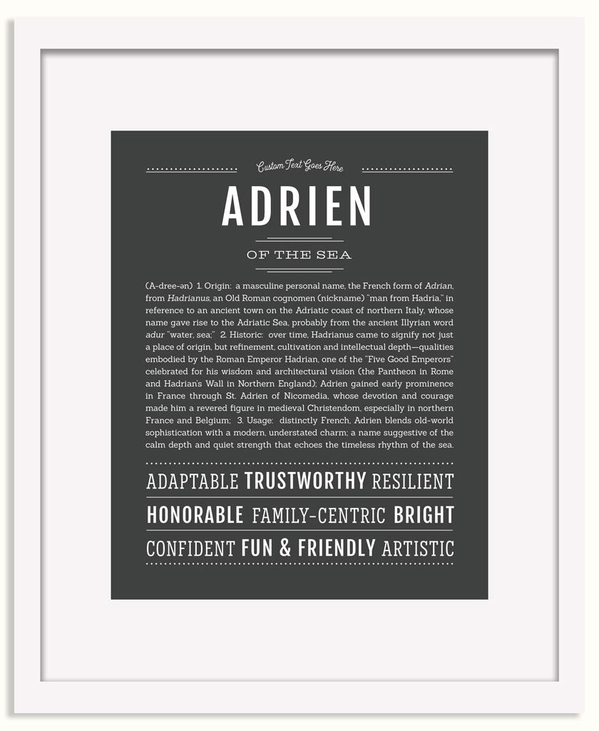 Frame Options | Charcoal Gray | White Frame, Matted