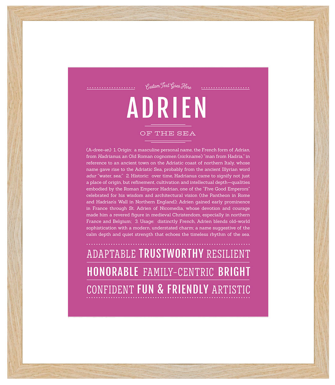 Frame Options | Dark Pink | Maple Frame, Matted
