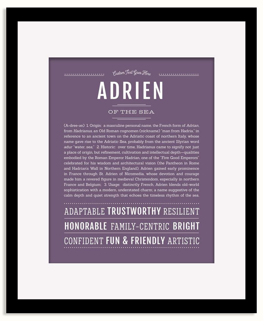 Frame Options | Deep Purple | Black Frame, Matted