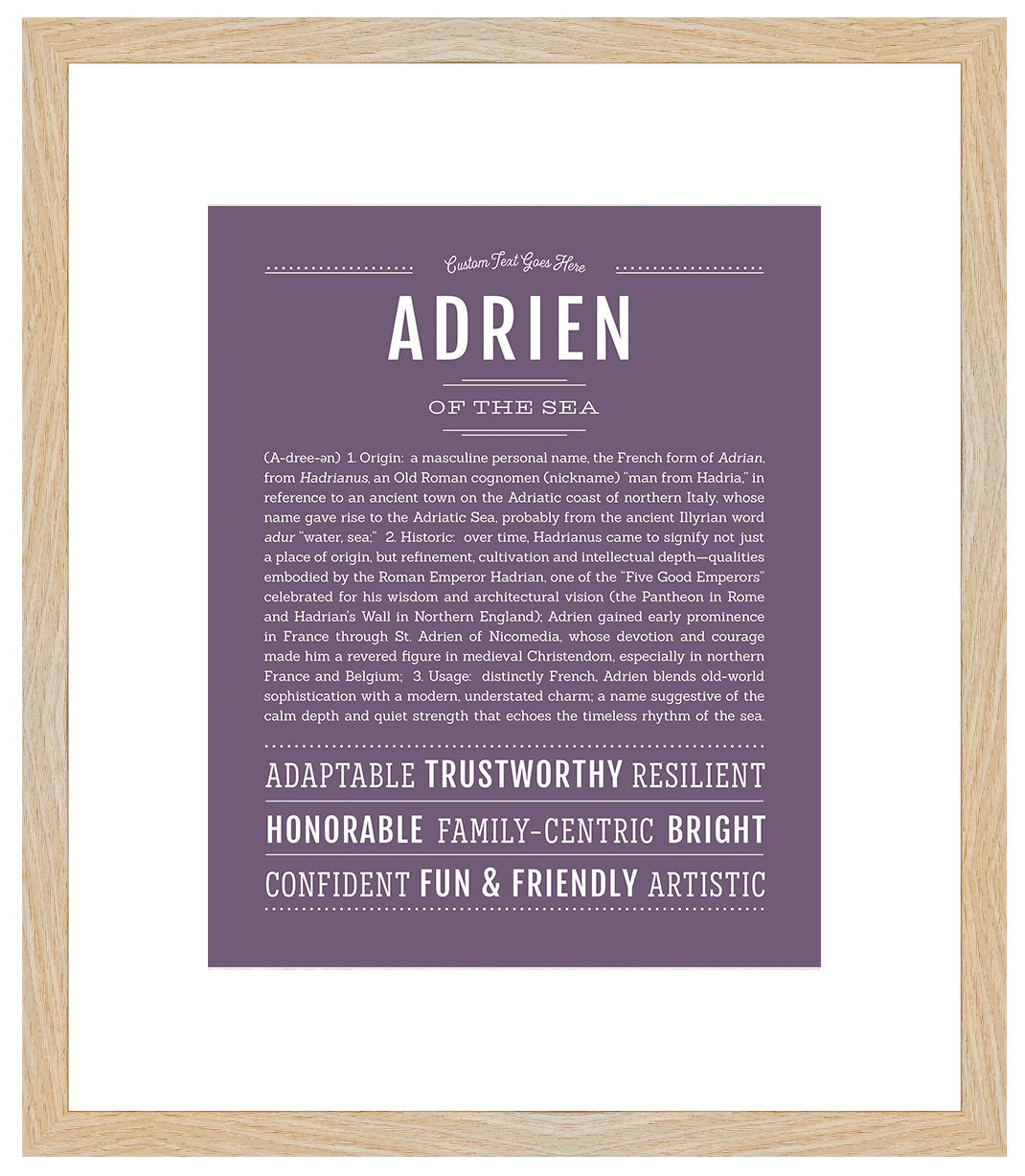 Frame Options | Deep Purple | Maple Frame, Matted