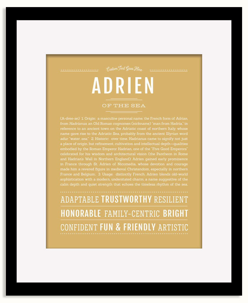 Frame Options | Matte Gold | Black Frame, Matted
