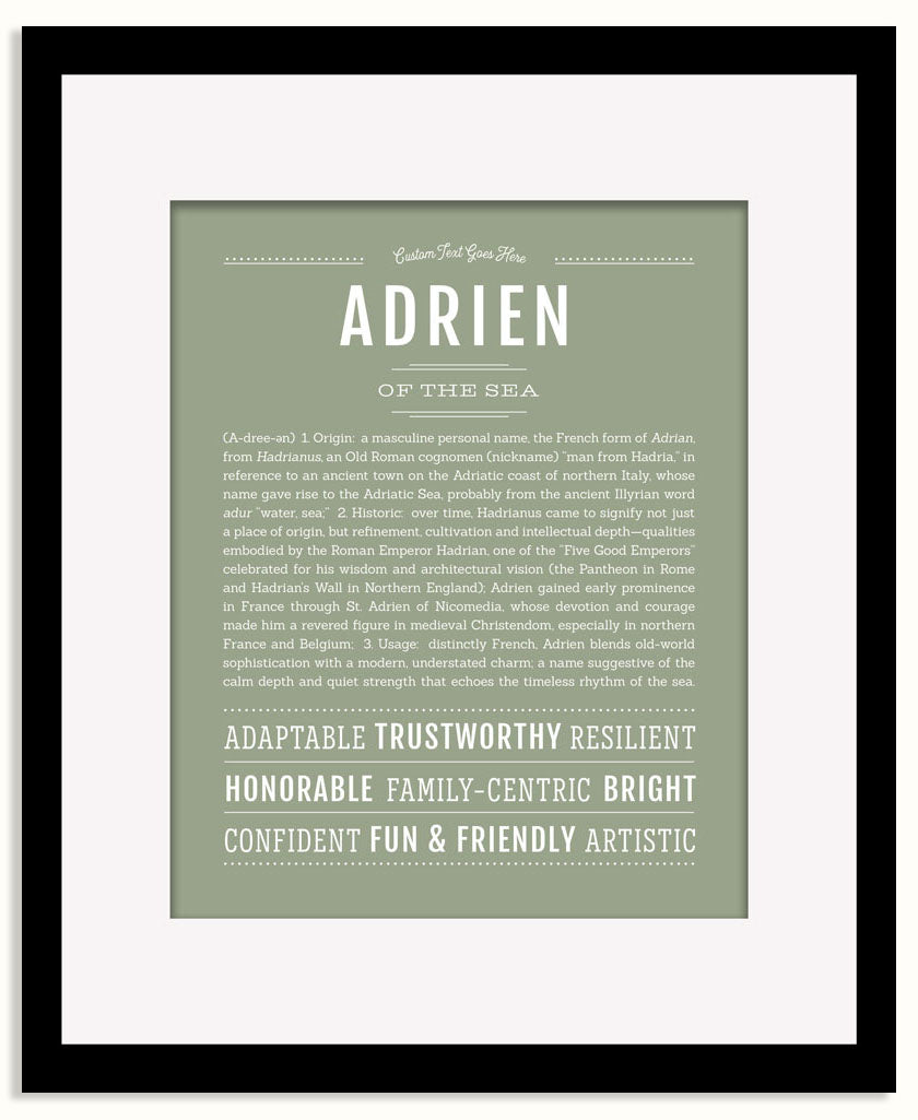 Frame Options | Sage | Black Frame, Matted