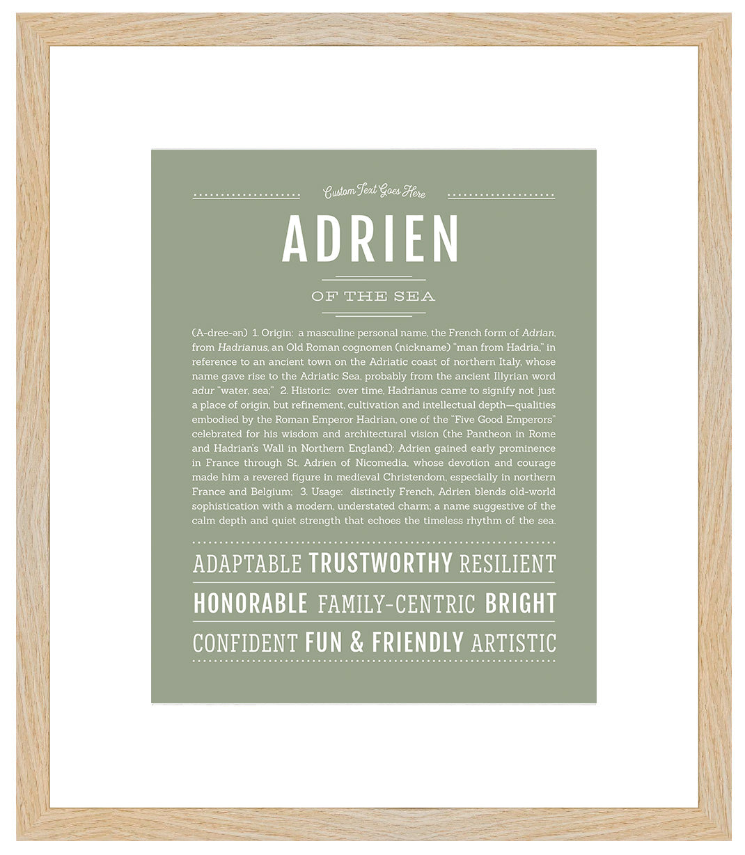 Frame Options | Sage | Maple Frame, Matted