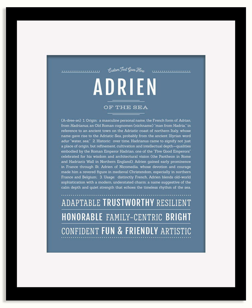 Frame Options | Steele Blue | Black Frame, Matted