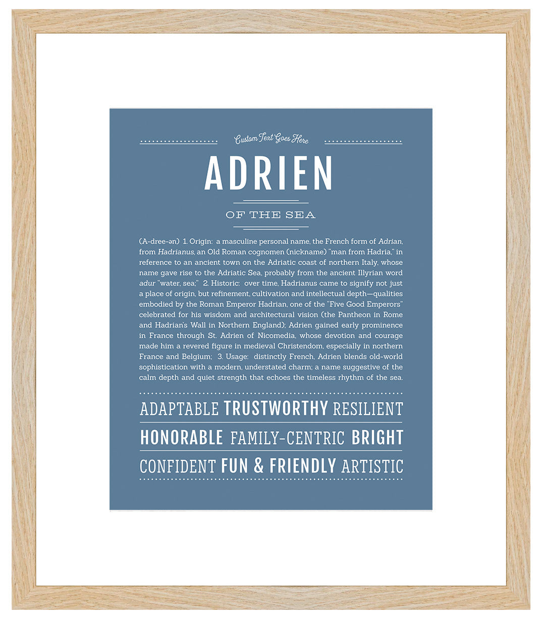 Frame Options | Steele Blue | Maple Frame, Matted