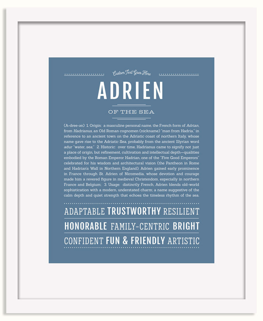 Frame Options | Steele Blue | White Frame, Matted