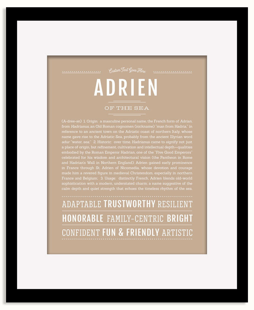 Frame Options | Tan | Black Frame, Matted