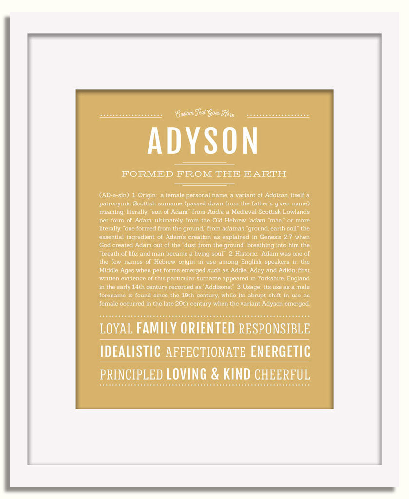 Frame Options | Matte Gold | White Frame, Matted