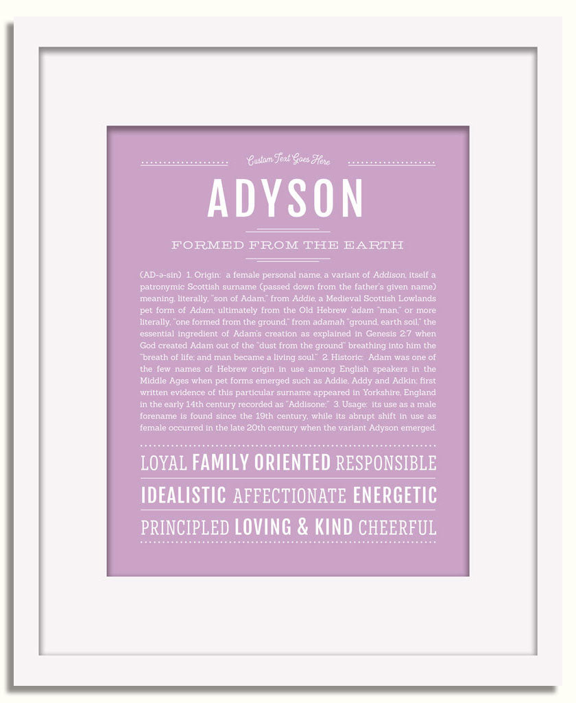 Frame Options | Lilac | White Frame, Matted