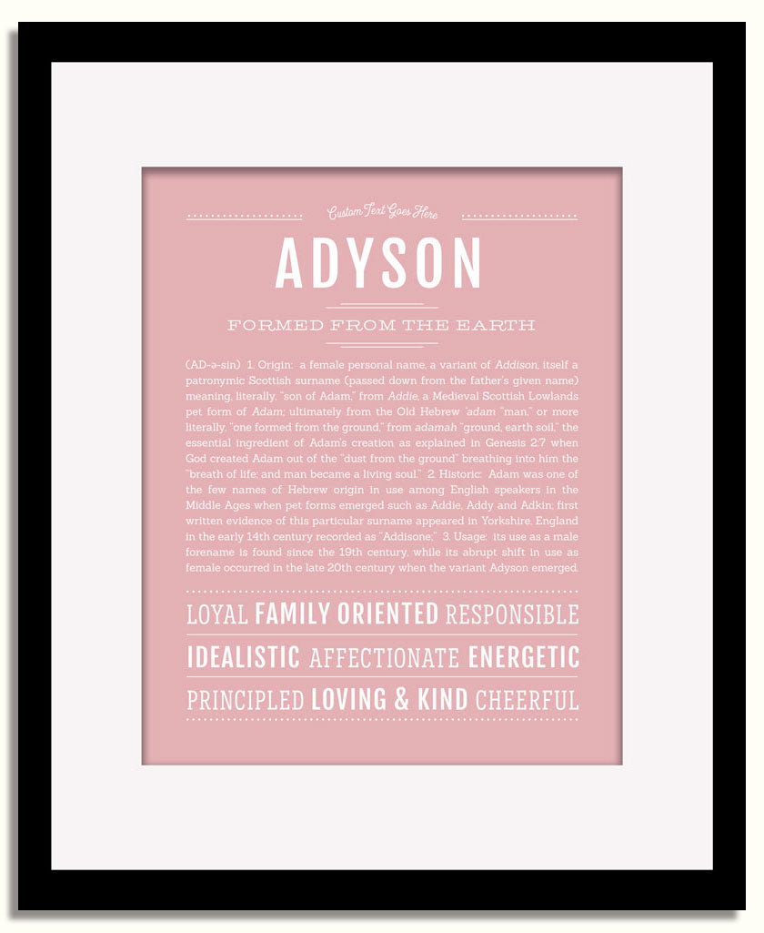 Frame Options | Dusty Rose | Black Frame, Matted