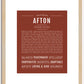 Afton (female) | Name Art Print