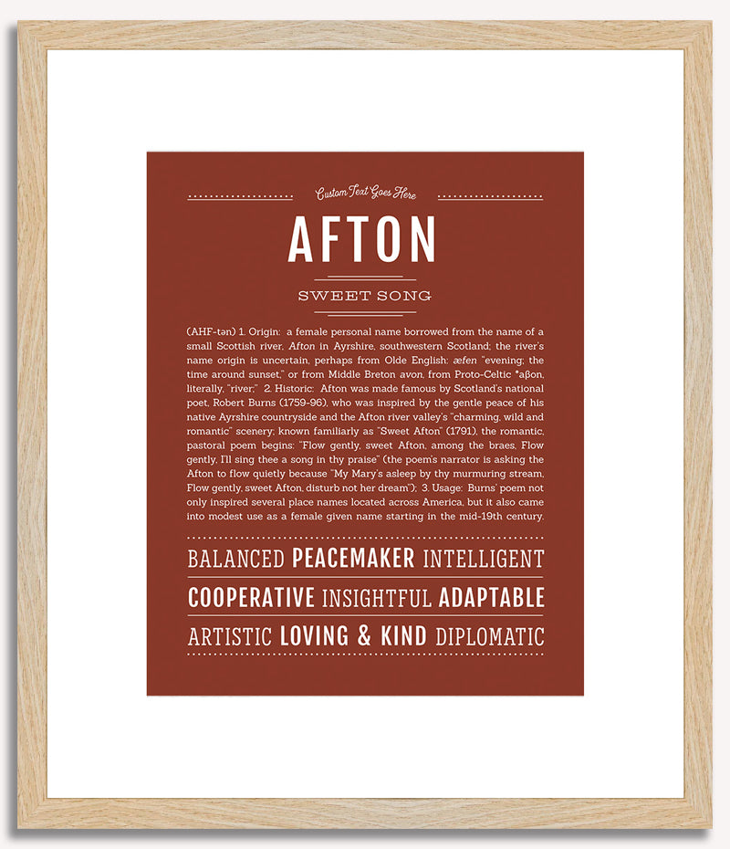 Afton (female) | Name Art Print