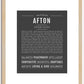 Afton (female) | Name Art Print