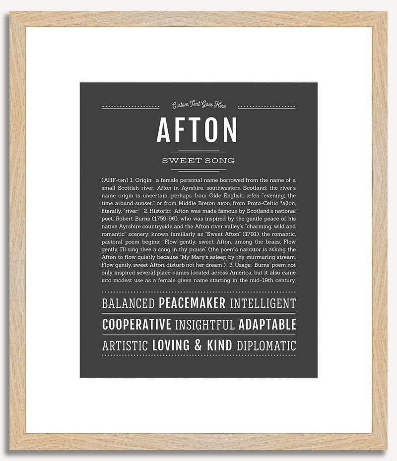 Afton (female) | Name Art Print