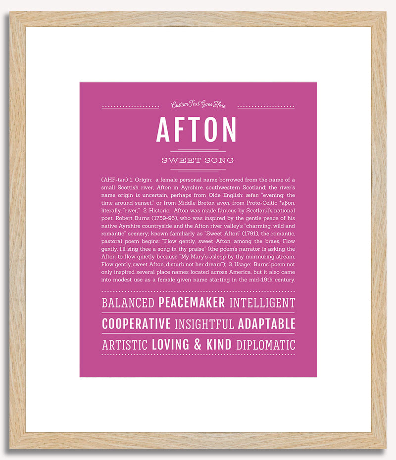 Afton (female) | Name Art Print