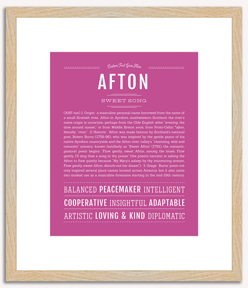 Afton (male) | Name Art Print