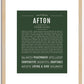 Afton (female) | Name Art Print