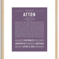 Afton (female) | Name Art Print