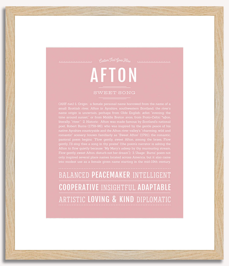 Afton (female) | Name Art Print