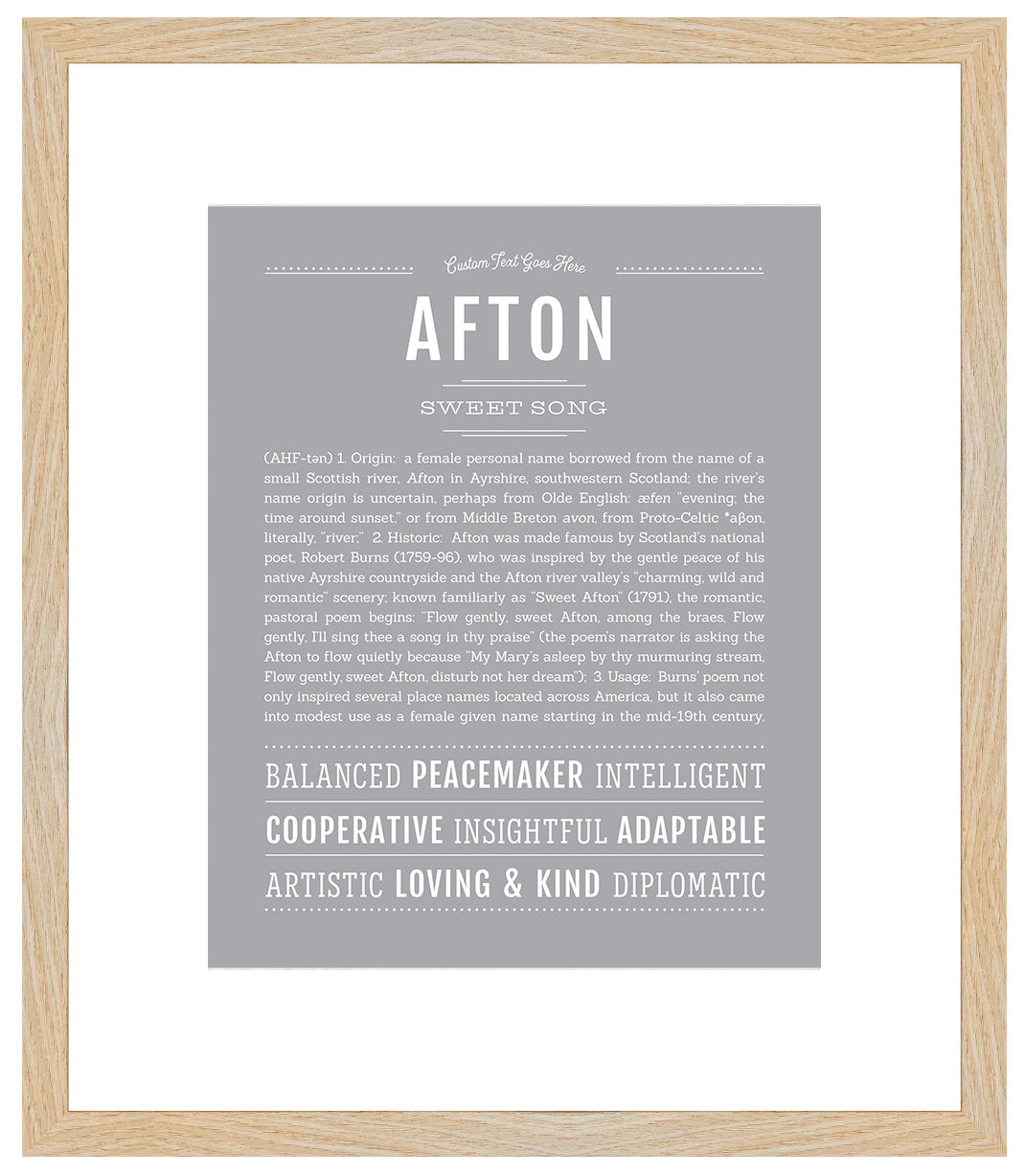 Afton (female) | Name Art Print