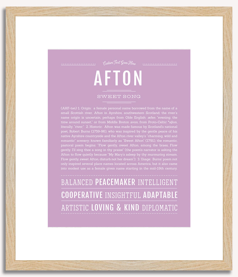 Afton (female) | Name Art Print