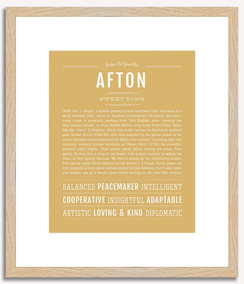 Afton (female) | Name Art Print