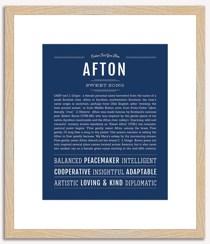 Afton (female) | Name Art Print