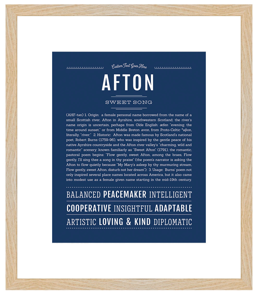 Afton (male) | Name Art Print