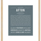 Afton (male) | Name Art Print