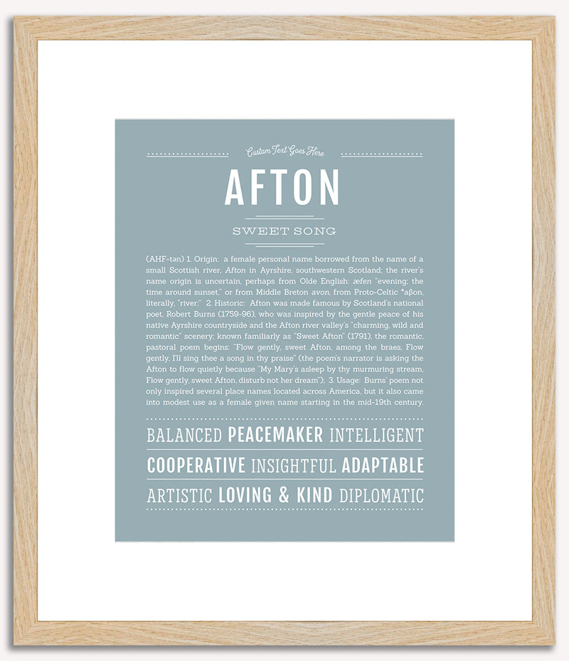 Afton (female) | Name Art Print