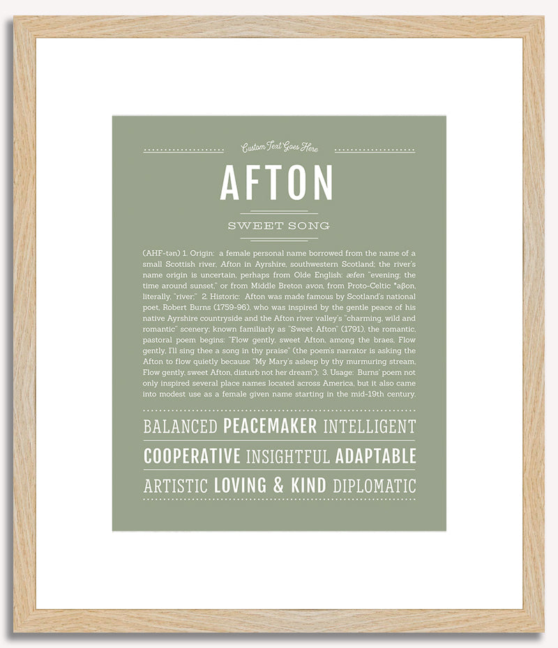 Afton (female) | Name Art Print