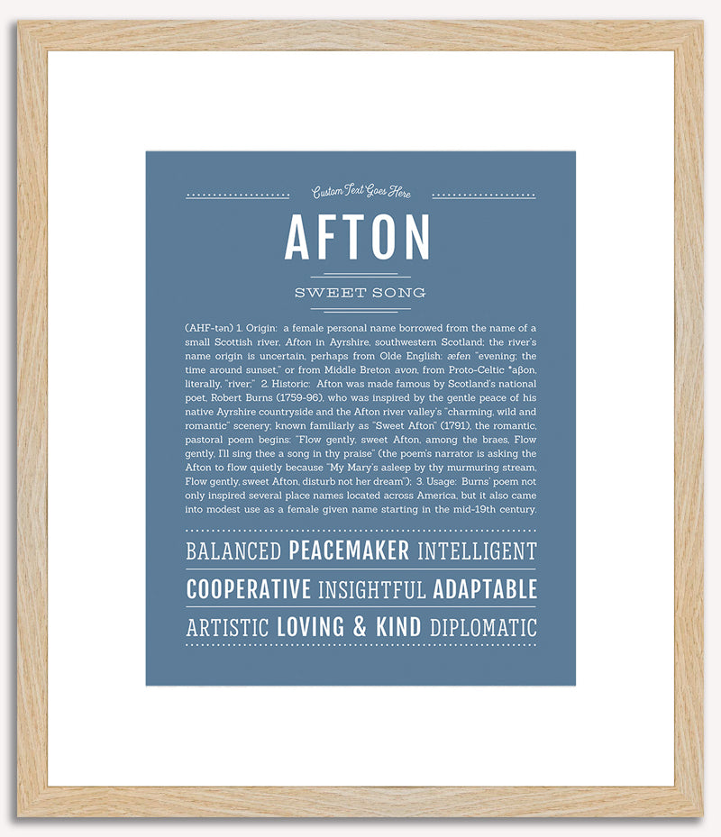 Afton (female) | Name Art Print