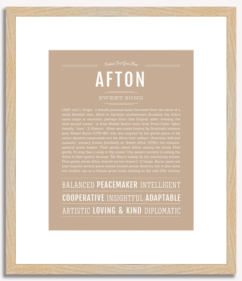 Afton (female) | Name Art Print