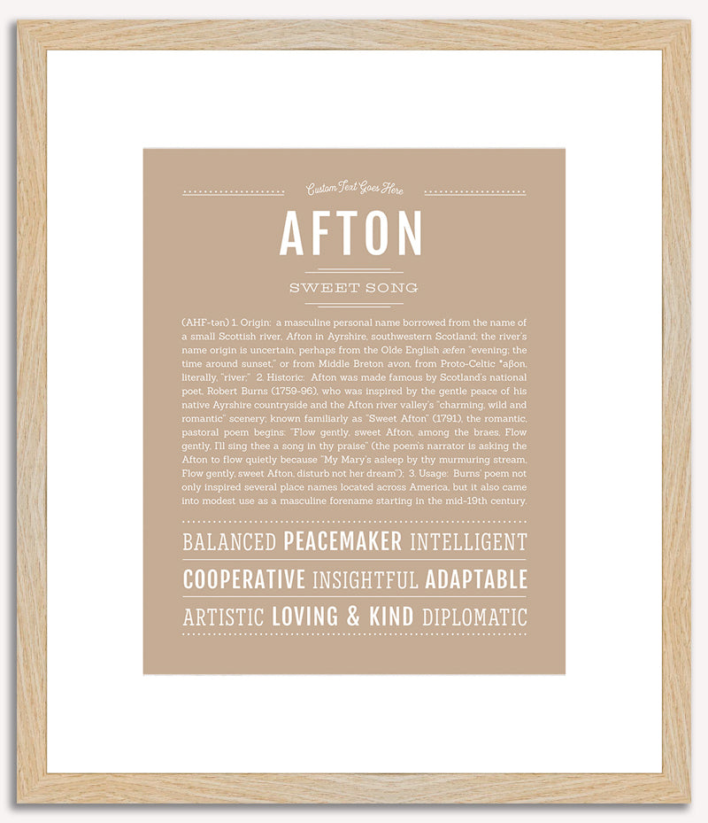 Afton (male) | Name Art Print