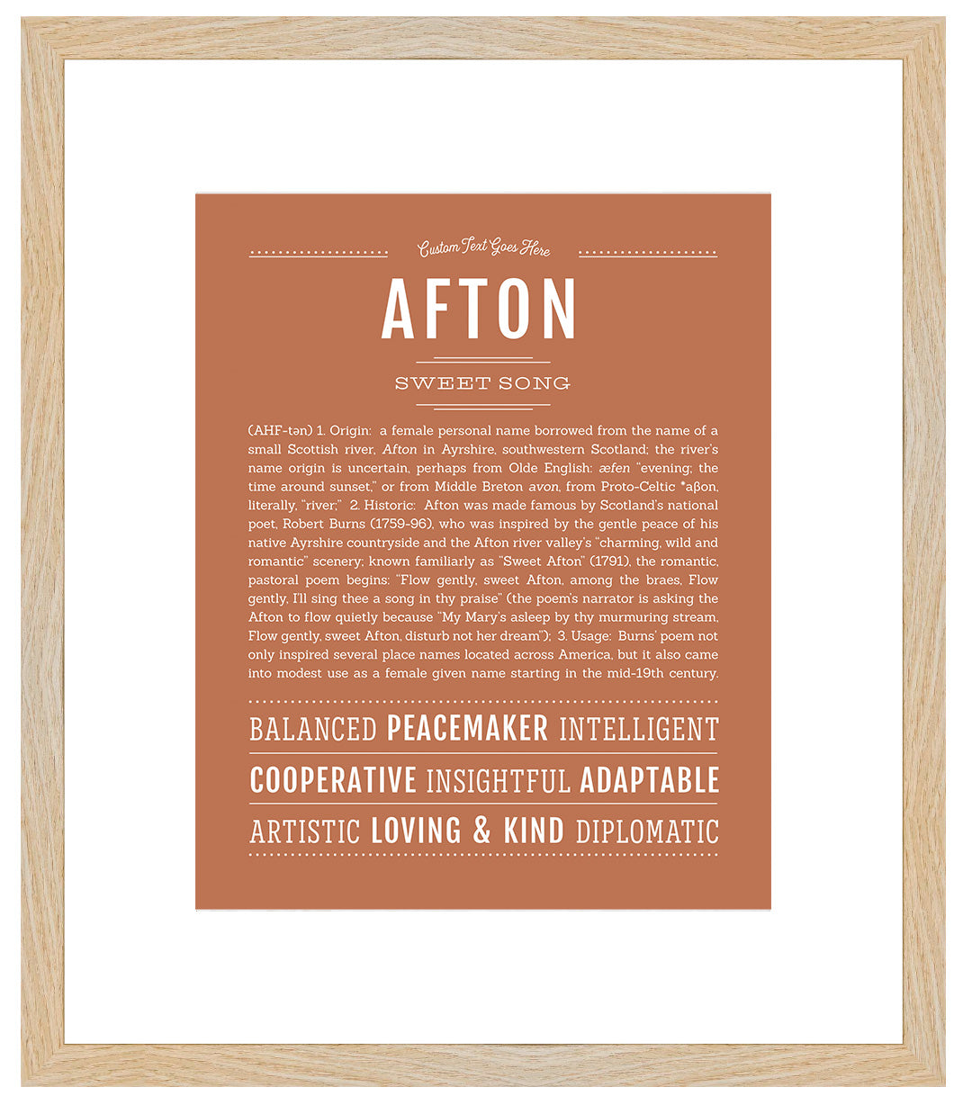 Afton (female) | Name Art Print