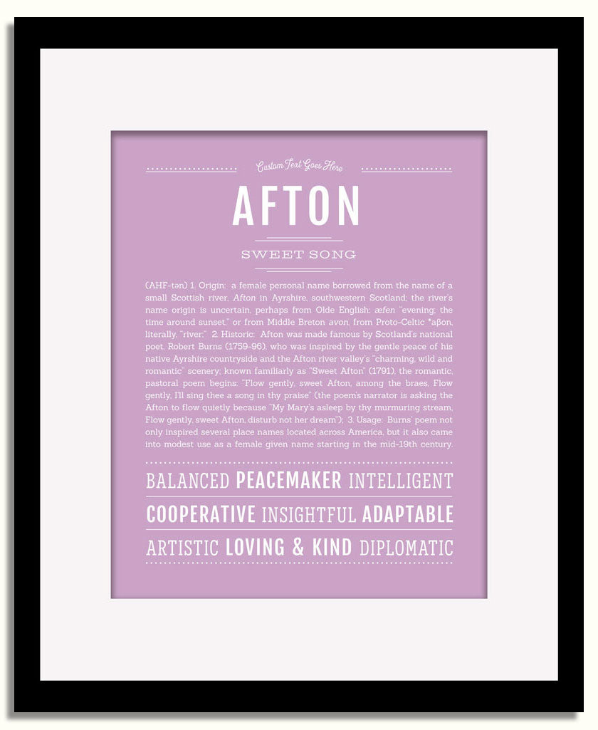 Frame Options | Lilac | Black Frame, Matted