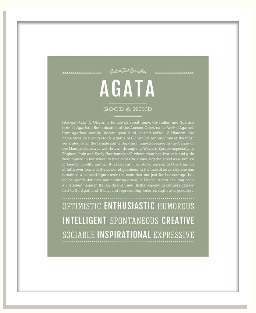 Frame Options | Sage | Black Frame, Matted