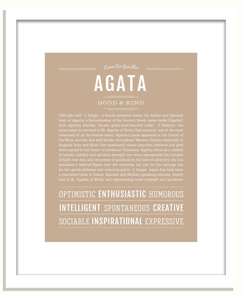 Frame Options | Tan | Black Frame, Matted